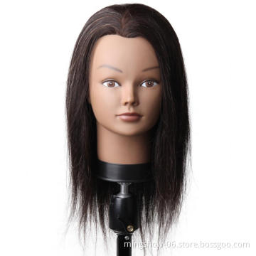 100% Real Human Hair Training Head Hair Practice Manikin Head Hairdressing Dummy Salon Head